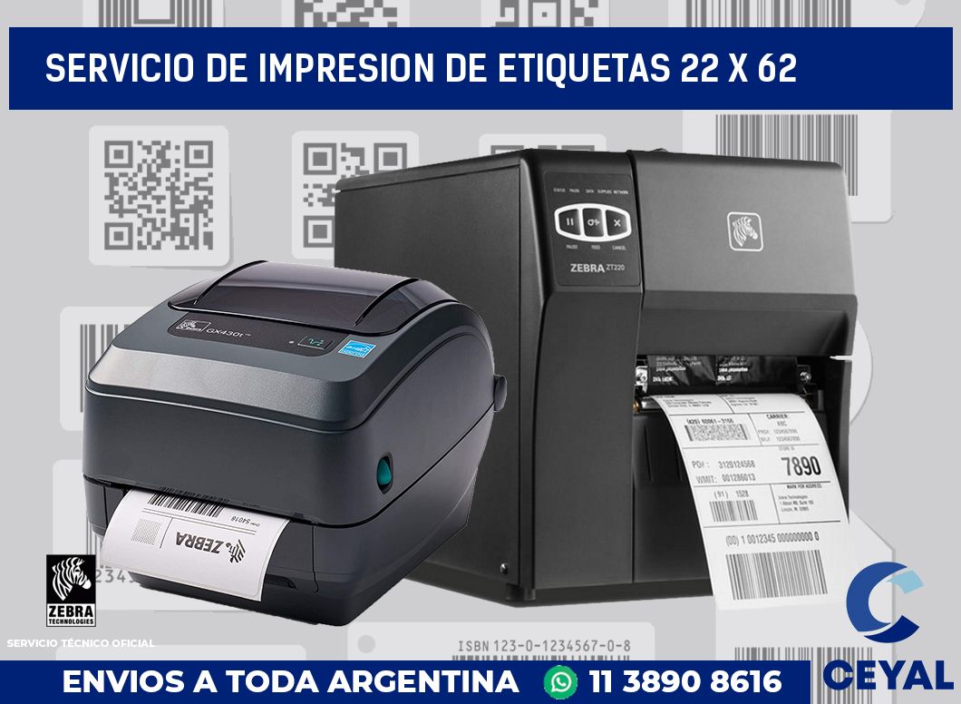 servicio de impresion de etiquetas 22 x 62