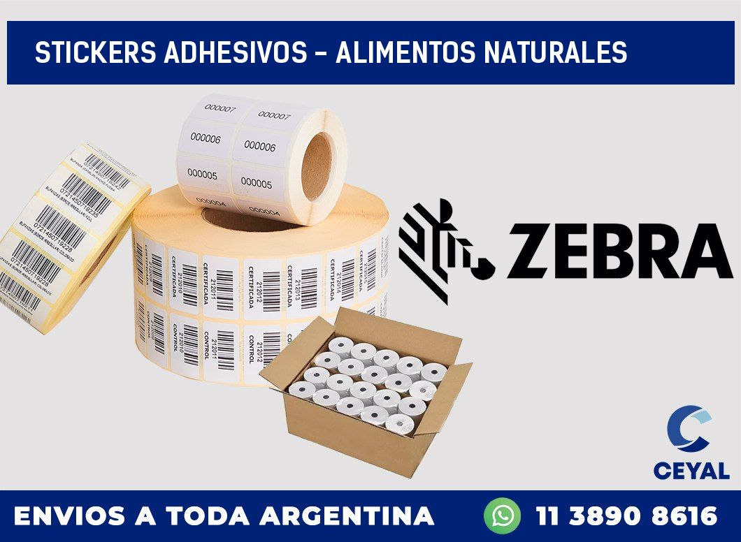 stickers adhesivos - alimentos naturales