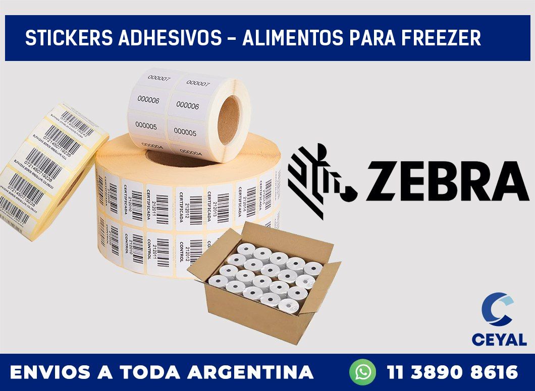 stickers adhesivos - alimentos para freezer