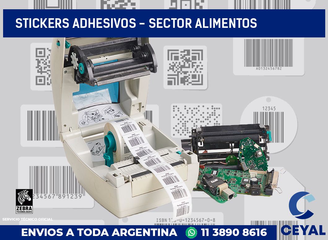 stickers adhesivos - sector alimentos