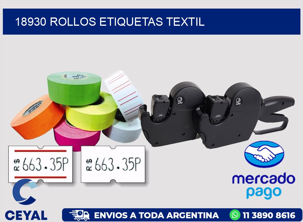 18930 rollos etiquetas textil