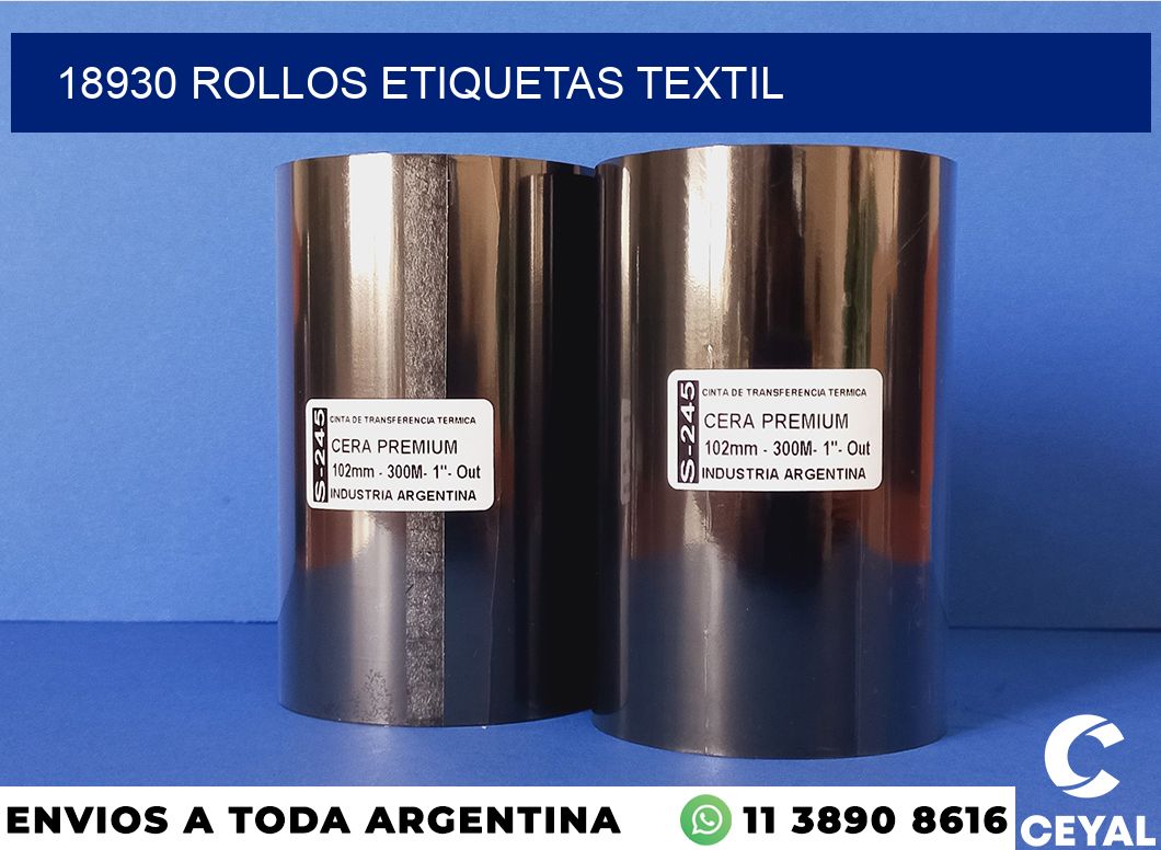 18930 rollos etiquetas textil