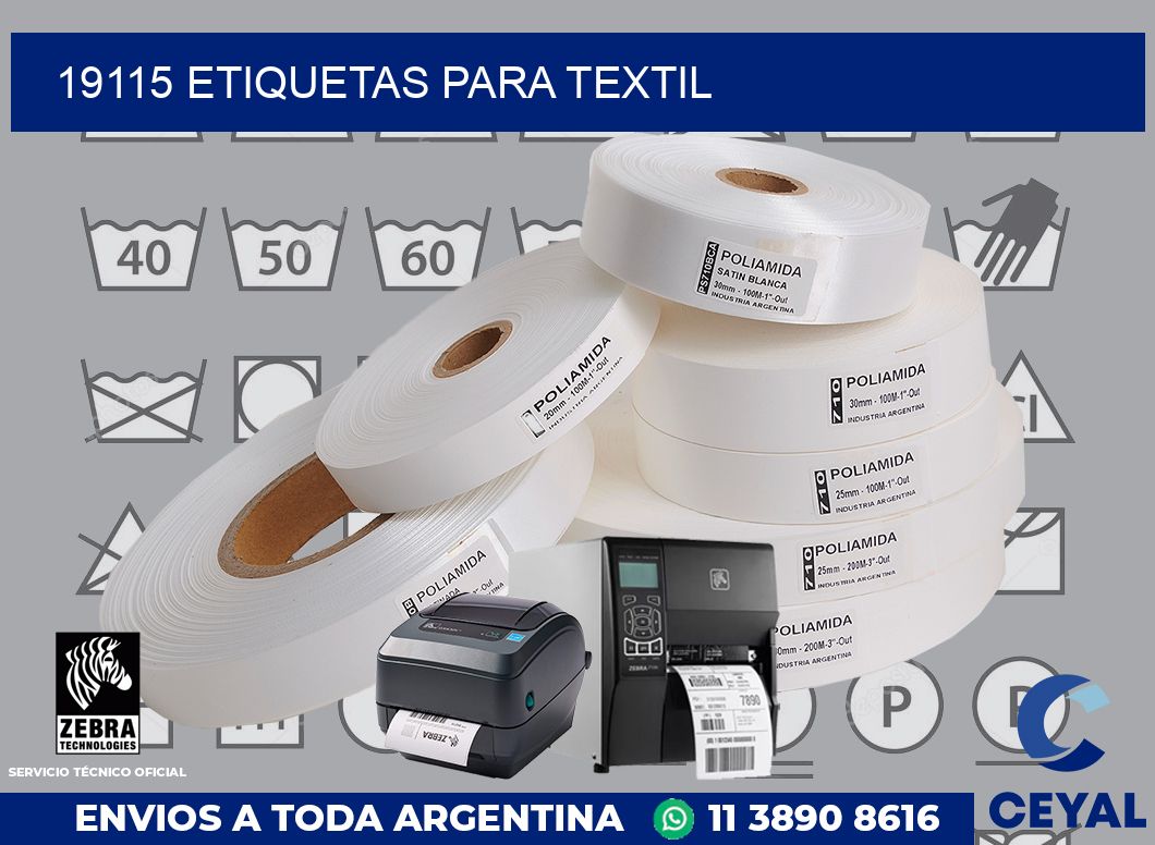 19115 etiquetas para textil