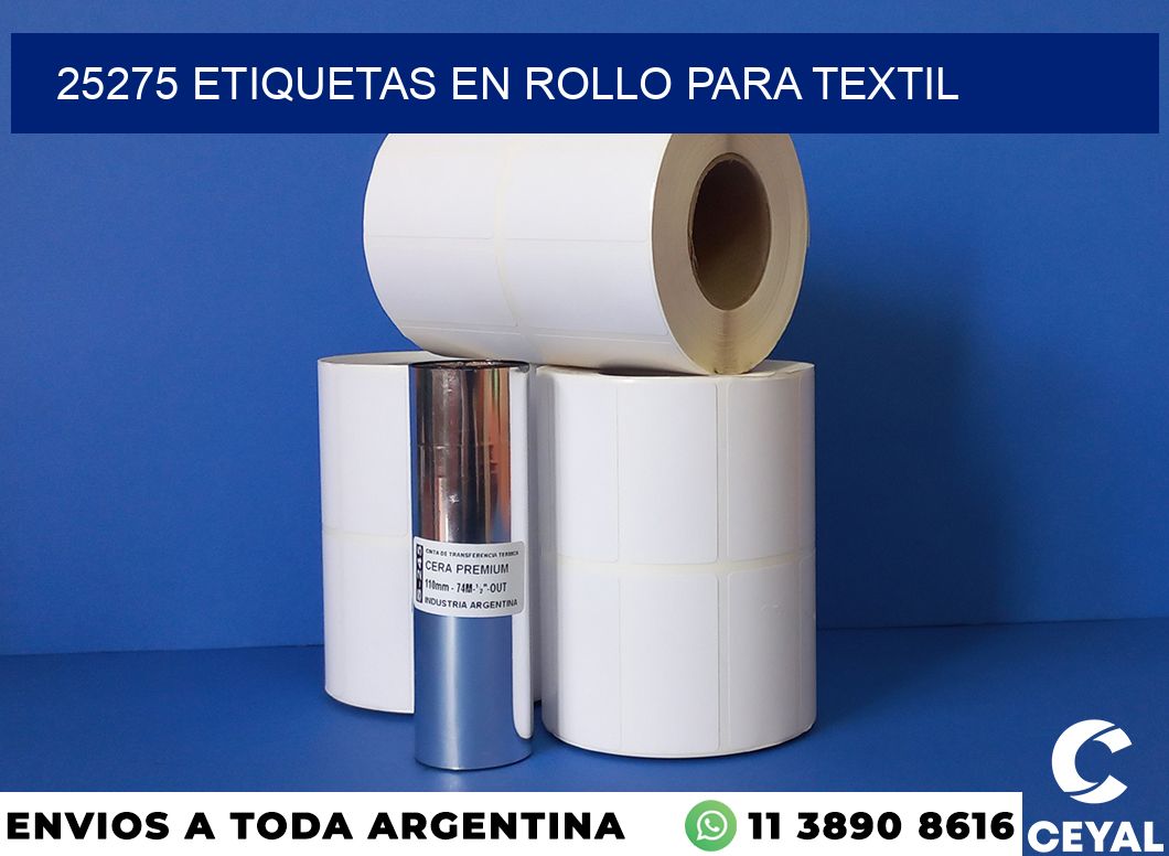 25275 etiquetas en rollo para textil