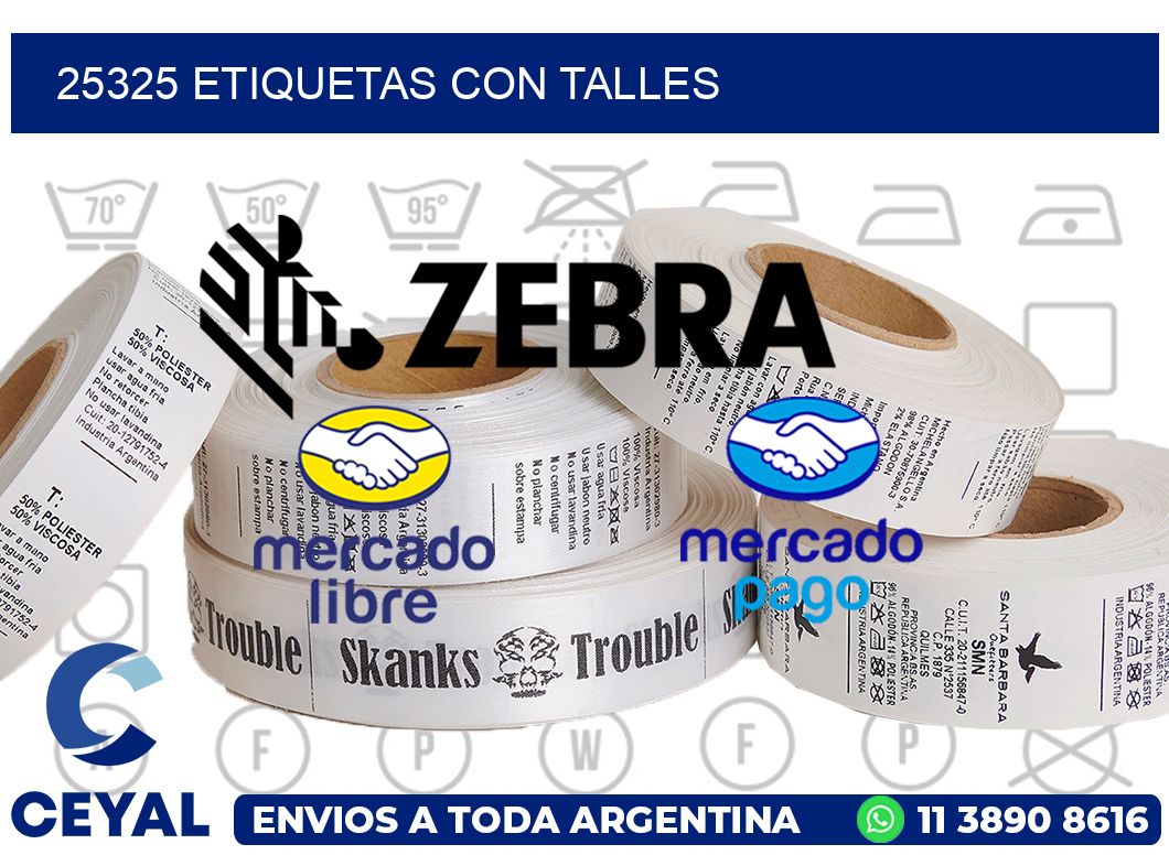 25325 Etiquetas con talles