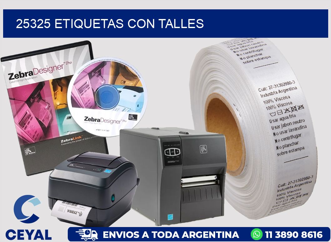 25325 Etiquetas con talles