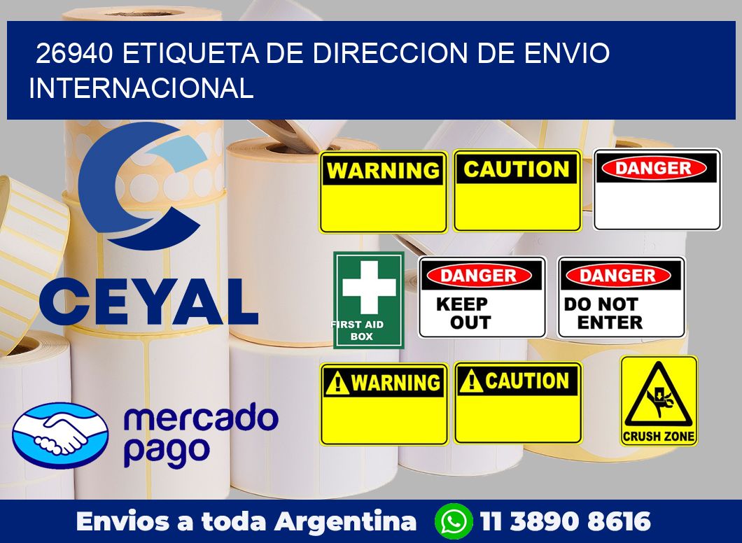 26940 Etiqueta de direccion de envio internacional