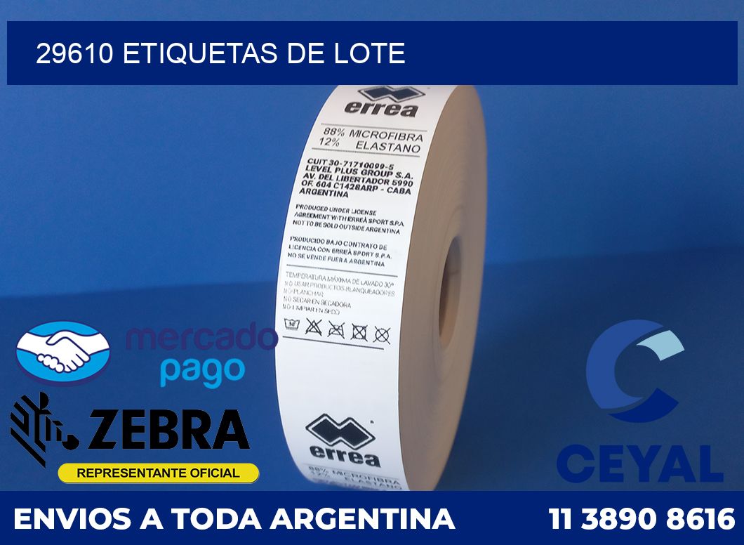 29610 Etiquetas de lote