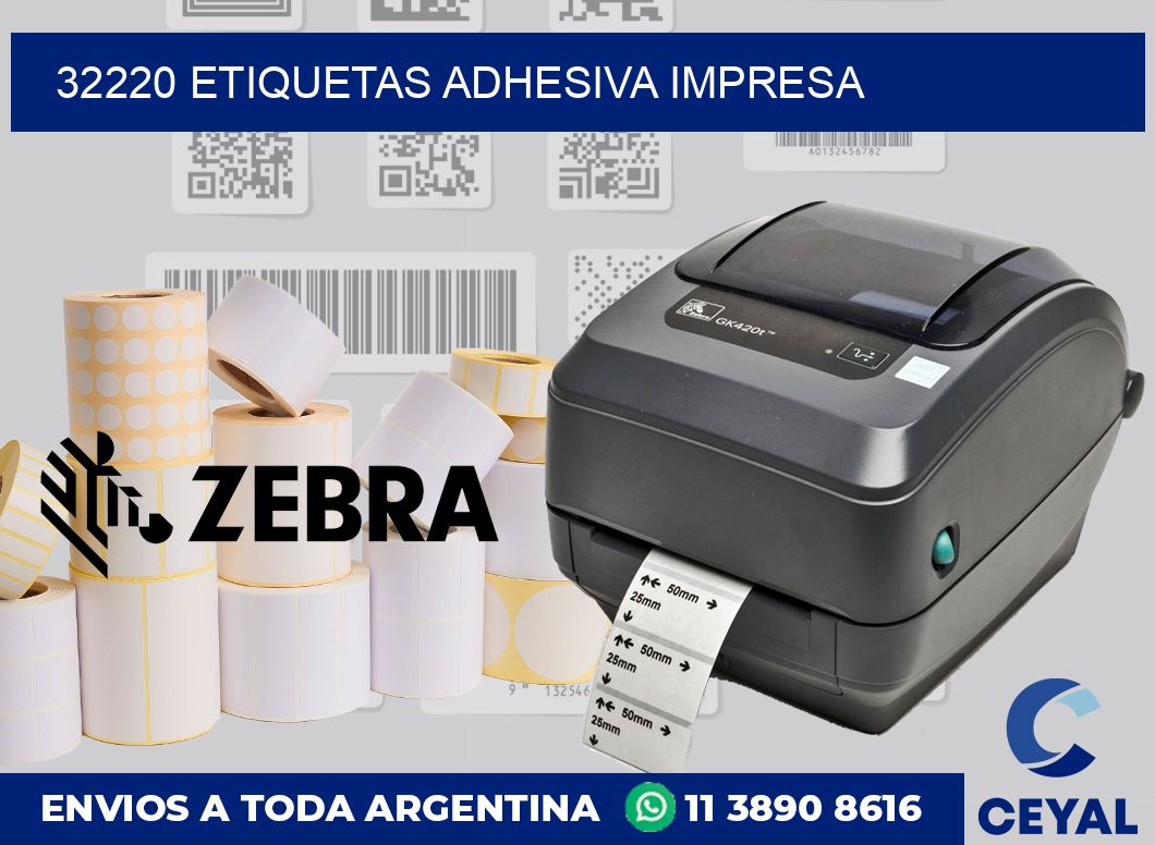 32220 etiquetas adhesiva impresa