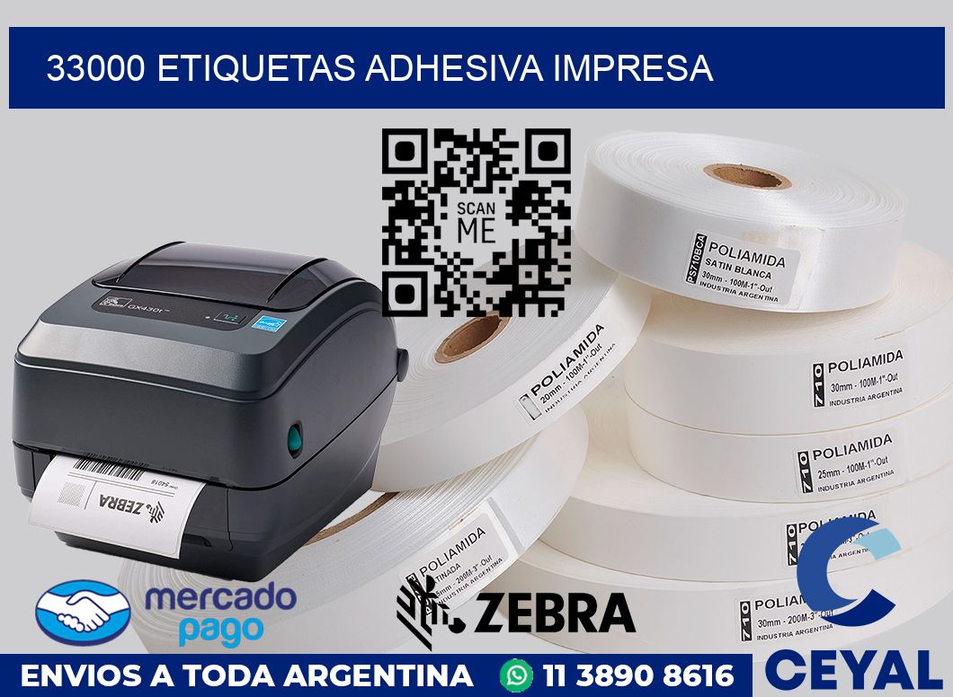 33000 etiquetas adhesiva impresa