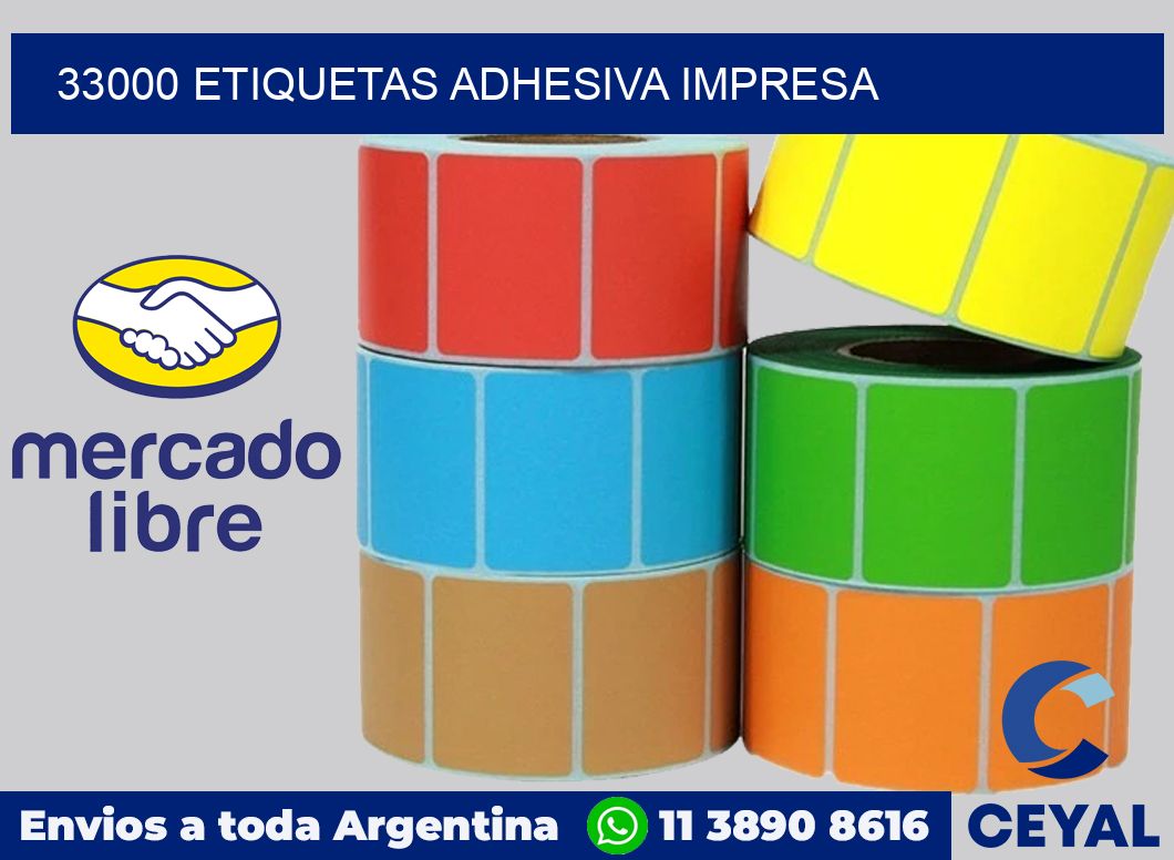 33000 etiquetas adhesiva impresa