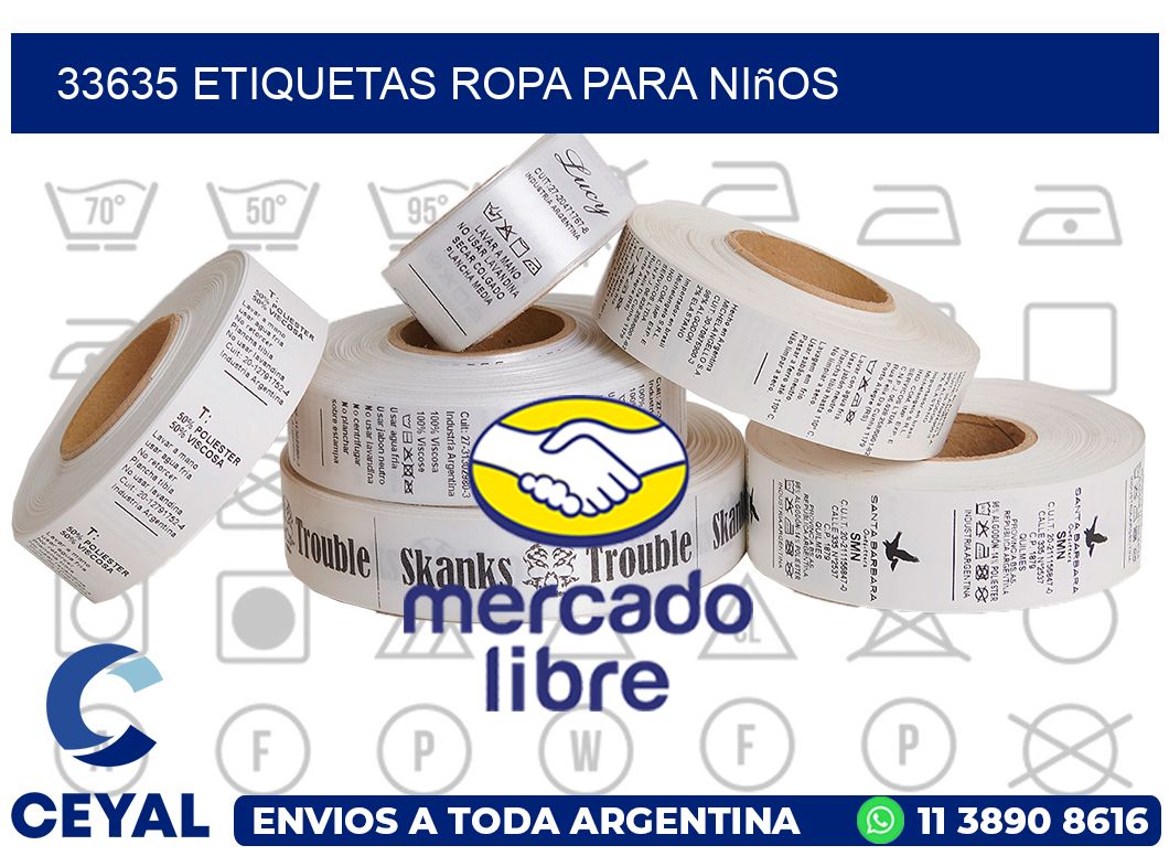 33635 Etiquetas ropa para niños