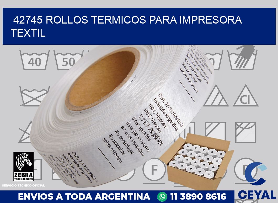 42745 rollos termicos para impresora textil