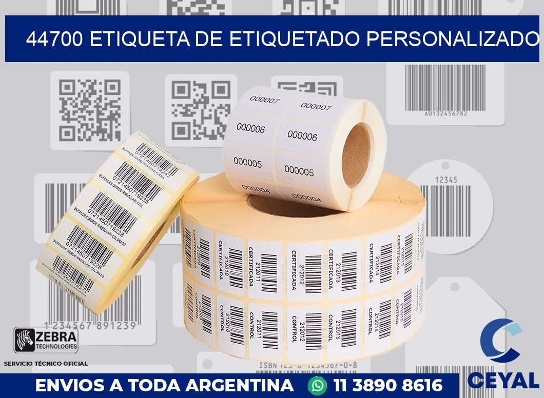 44700 Etiqueta de etiquetado personalizado