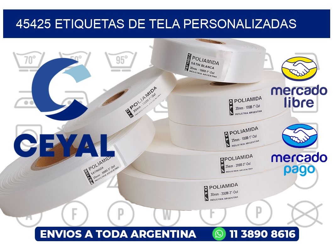 45425 Etiquetas de tela personalizadas