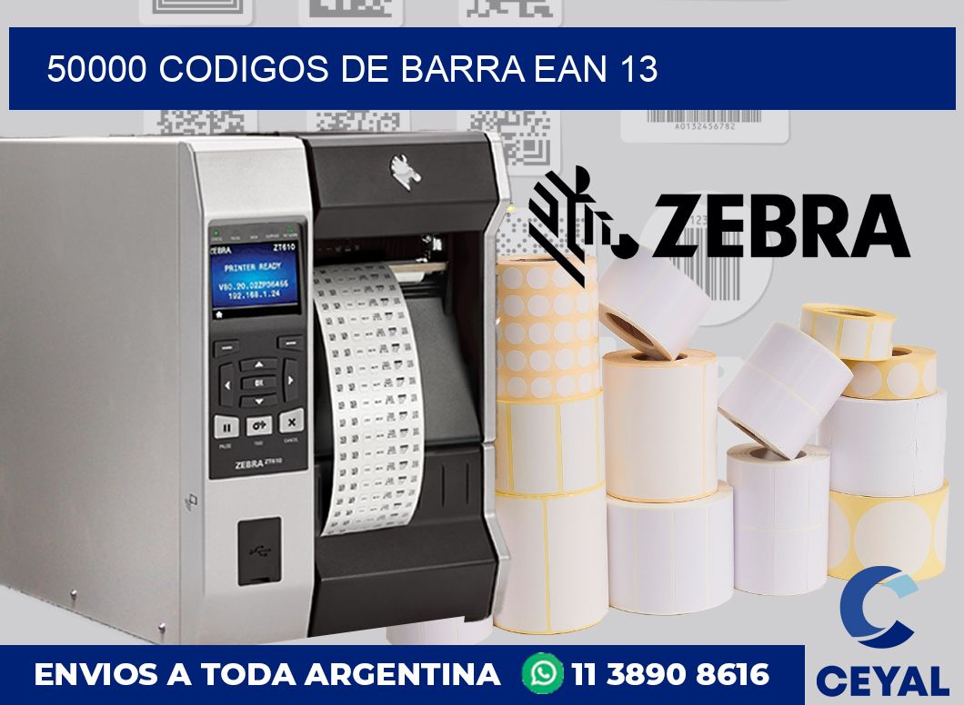 50000 Codigos de barra EAN 13