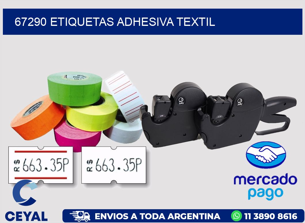 67290 etiquetas adhesiva textil