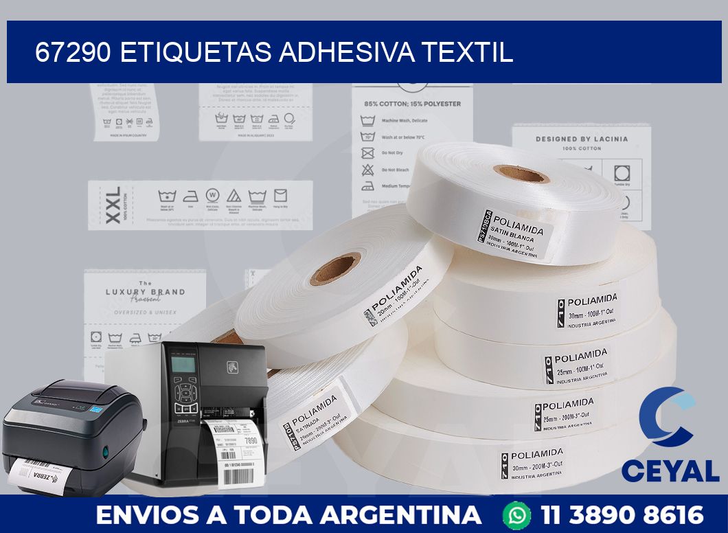 67290 etiquetas adhesiva textil