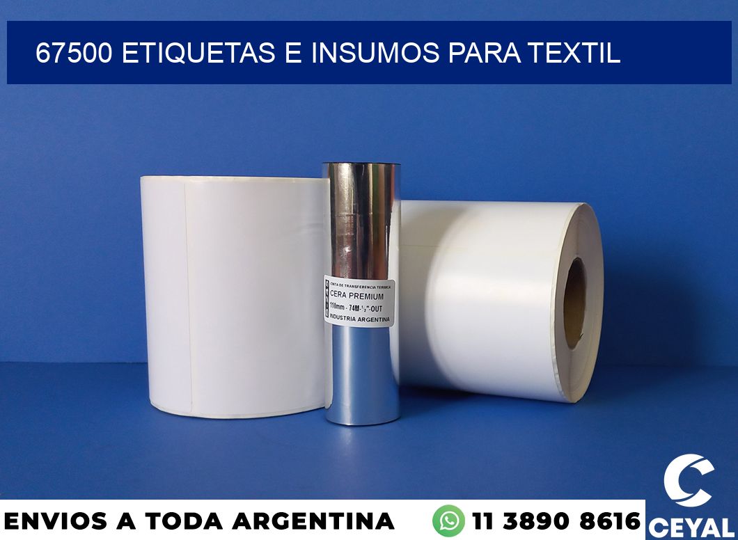 67500 etiquetas e insumos para textil