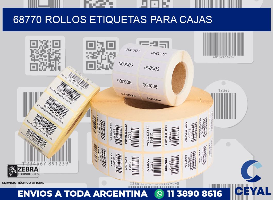 68770 Rollos etiquetas para cajas