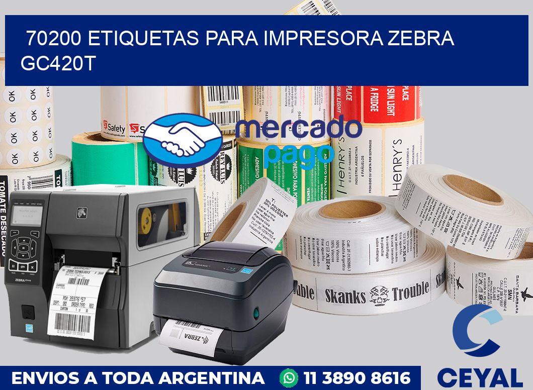 70200 etiquetas para impresora zebra GC420T