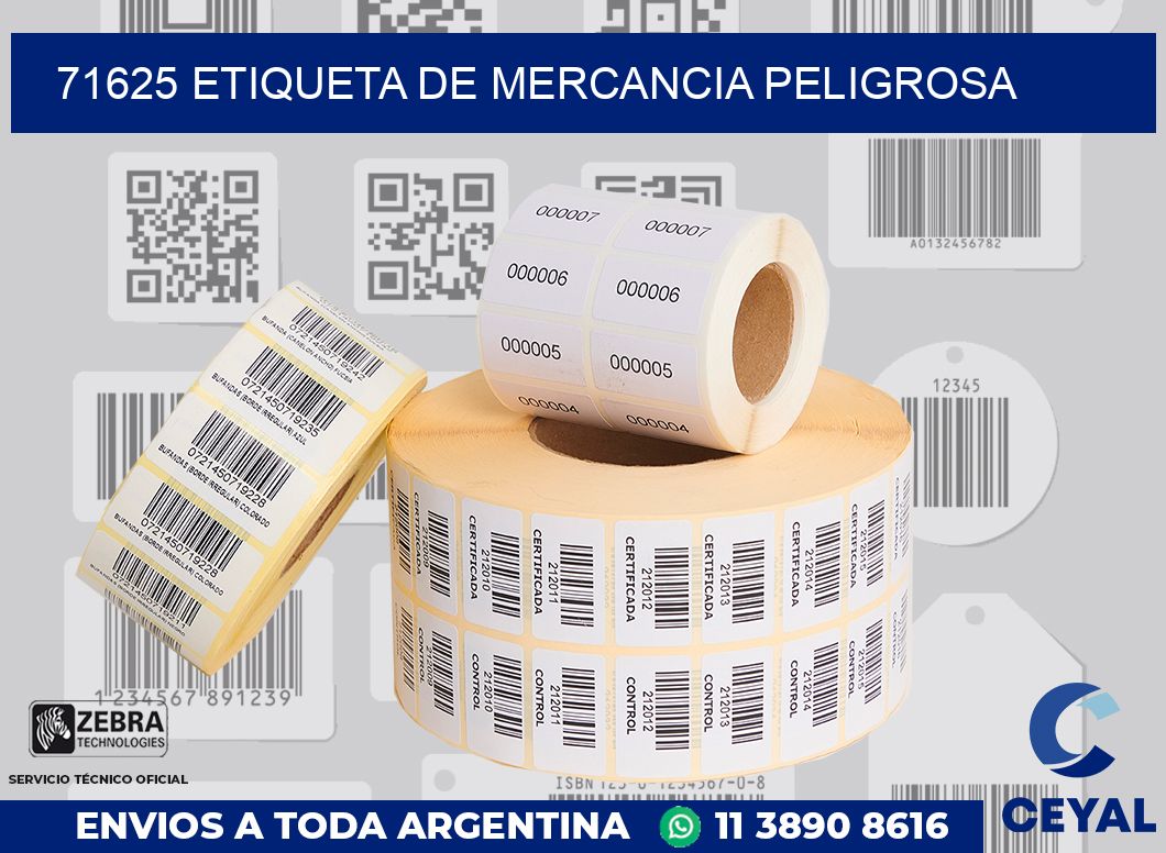 71625 Etiqueta de mercancia peligrosa