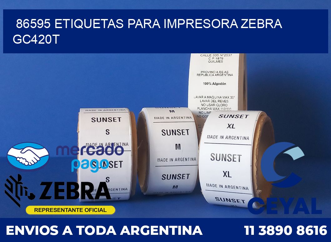 86595 etiquetas para impresora zebra GC420T