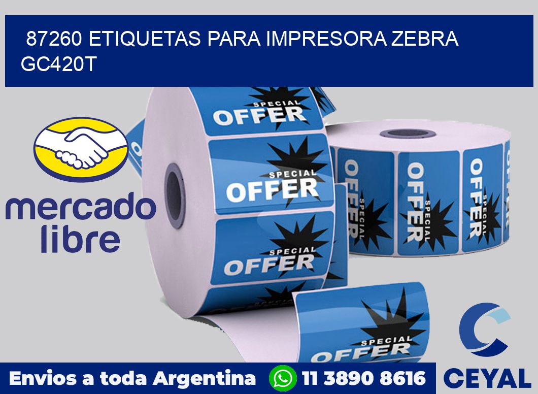 87260 etiquetas para impresora zebra GC420T