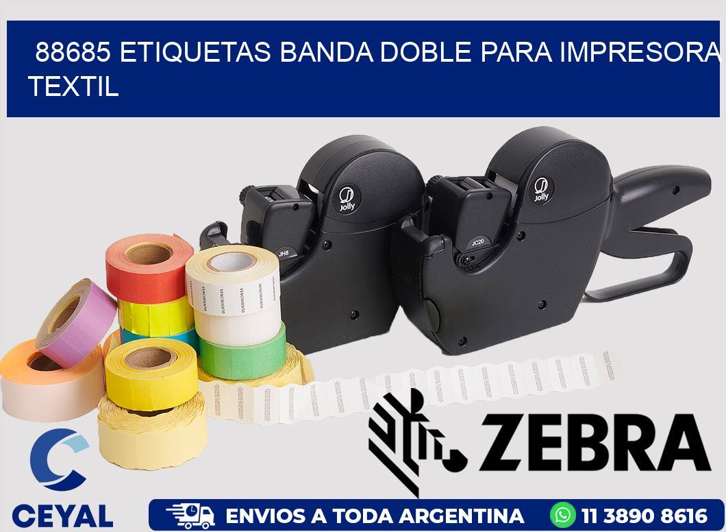 88685 etiquetas banda doble para impresora textil