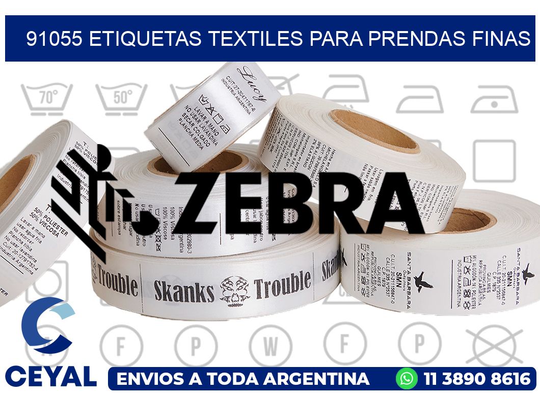 91055 Etiquetas textiles para prendas finas