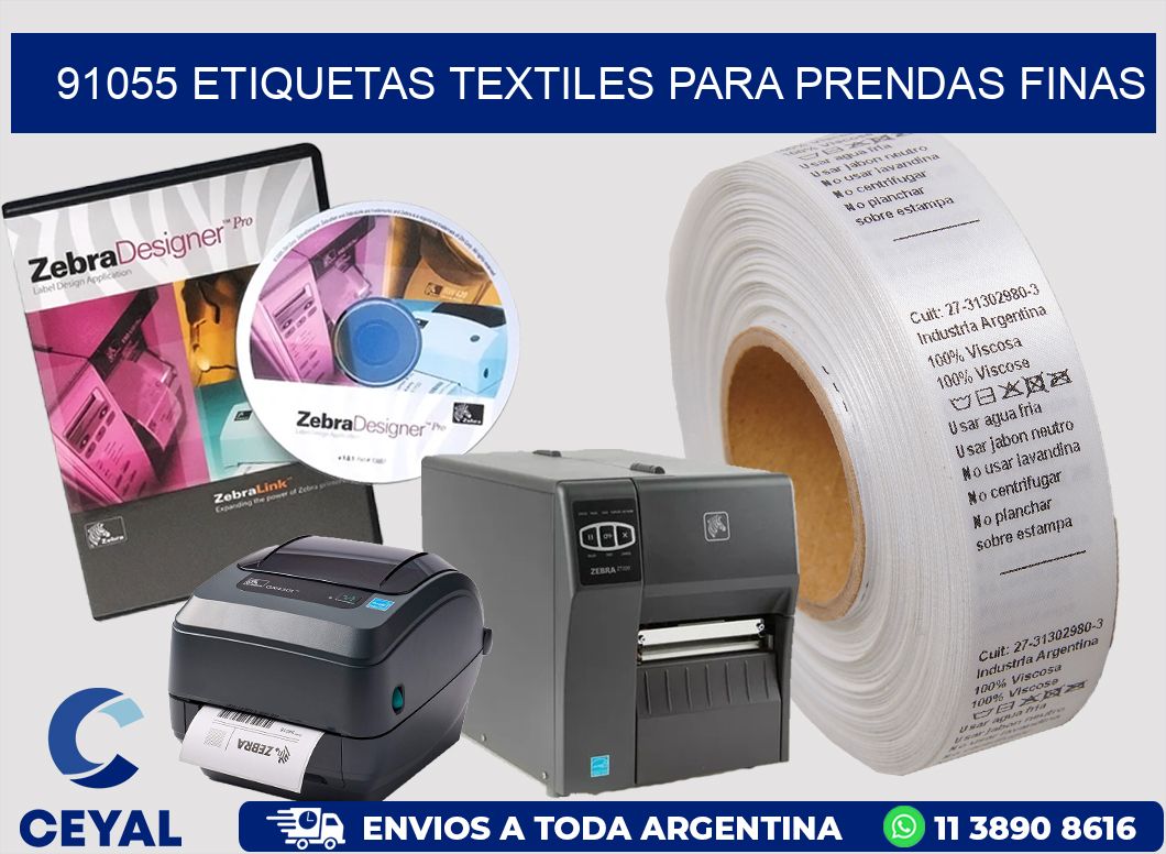 91055 Etiquetas textiles para prendas finas