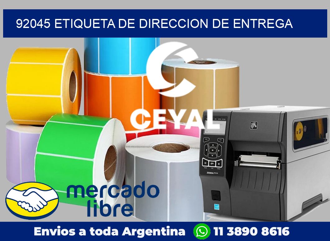 92045 Etiqueta de direccion de entrega