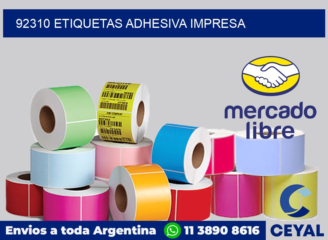 92310 etiquetas adhesiva impresa