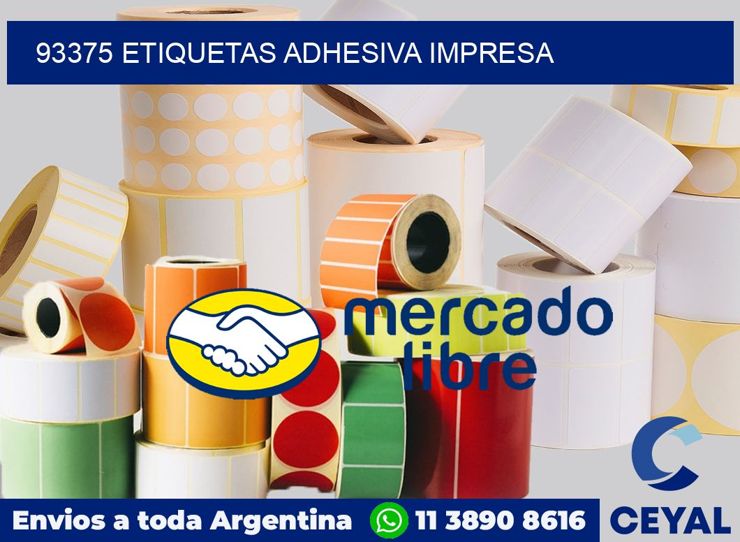 93375 etiquetas adhesiva impresa