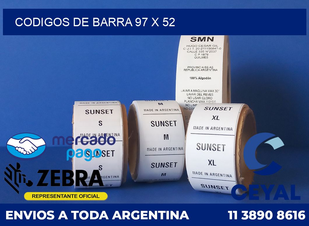 Codigos de barra 97 x 52