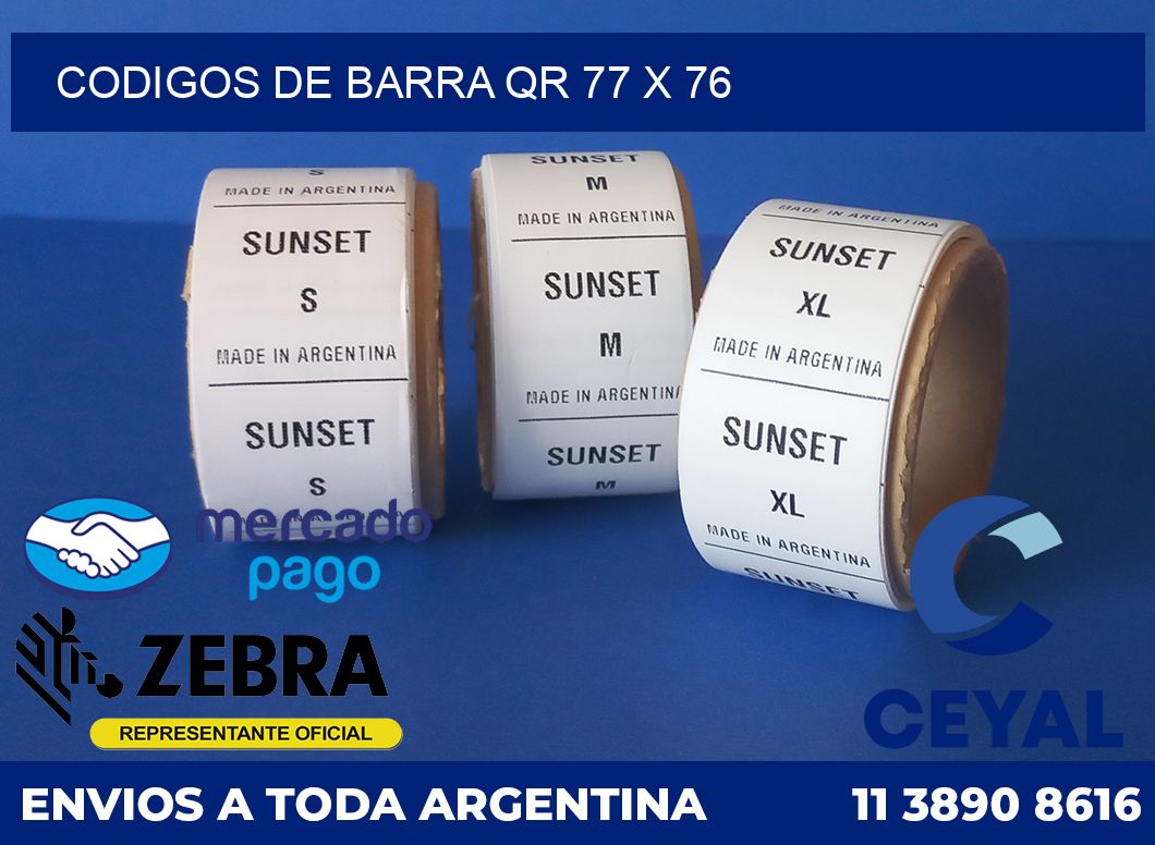 Codigos de barra QR 77 x 76