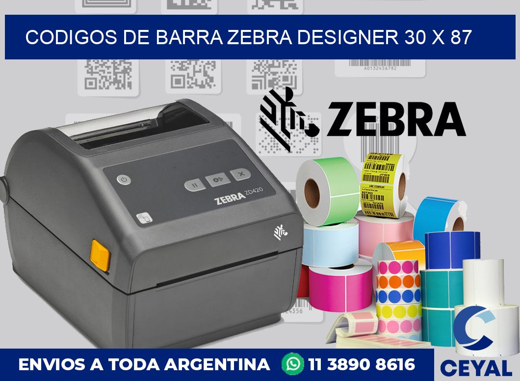 Codigos de barra Zebra designer 30 x 87