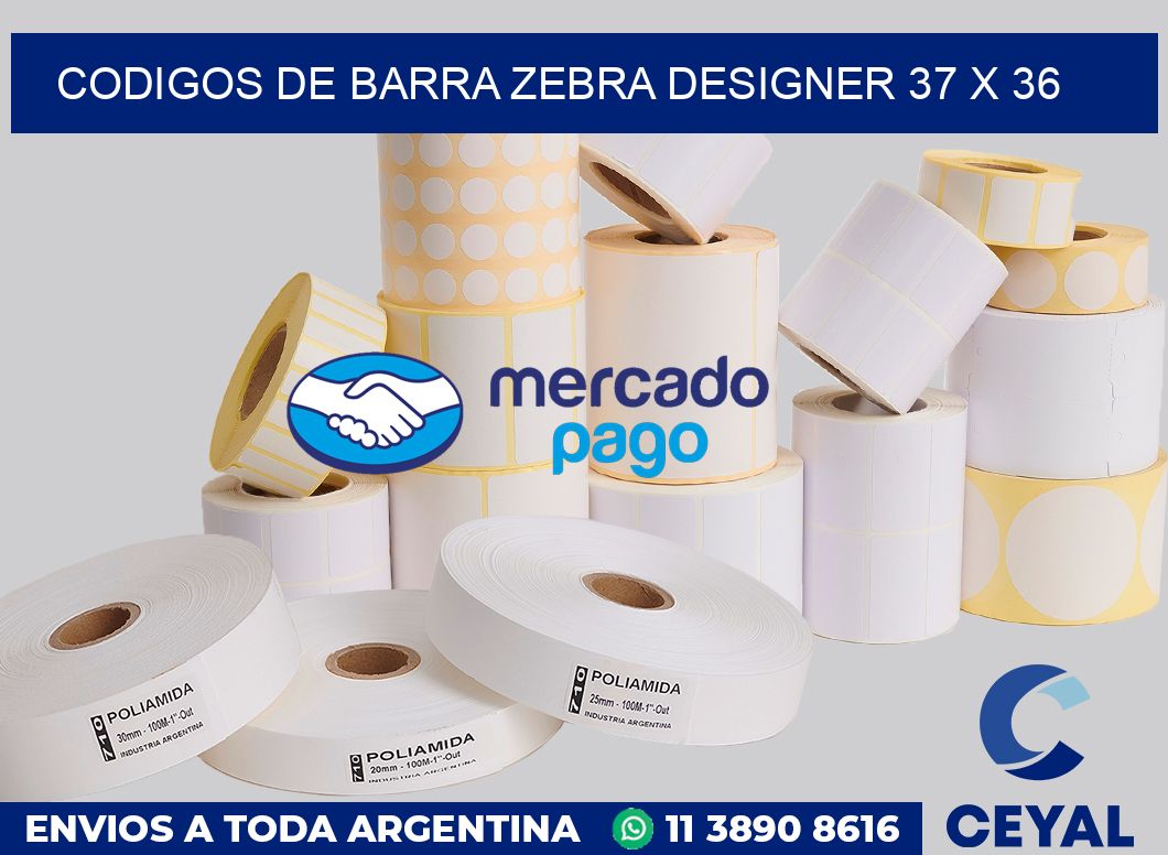 Codigos de barra Zebra designer 37 x 36