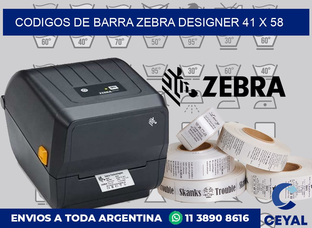 Codigos de barra Zebra designer 41 x 58