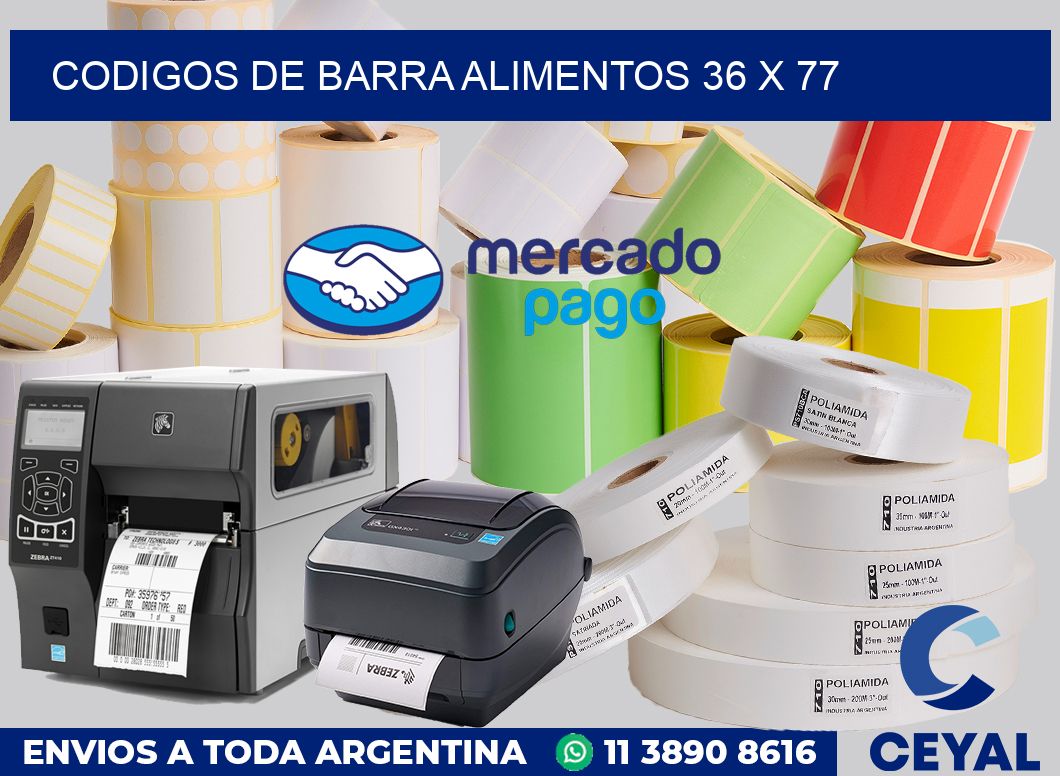 Codigos de barra alimentos 36 x 77