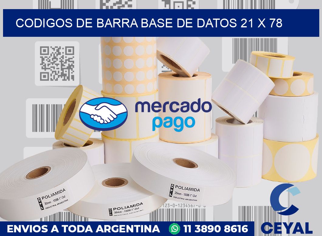 Codigos de barra base de datos 21 x 78