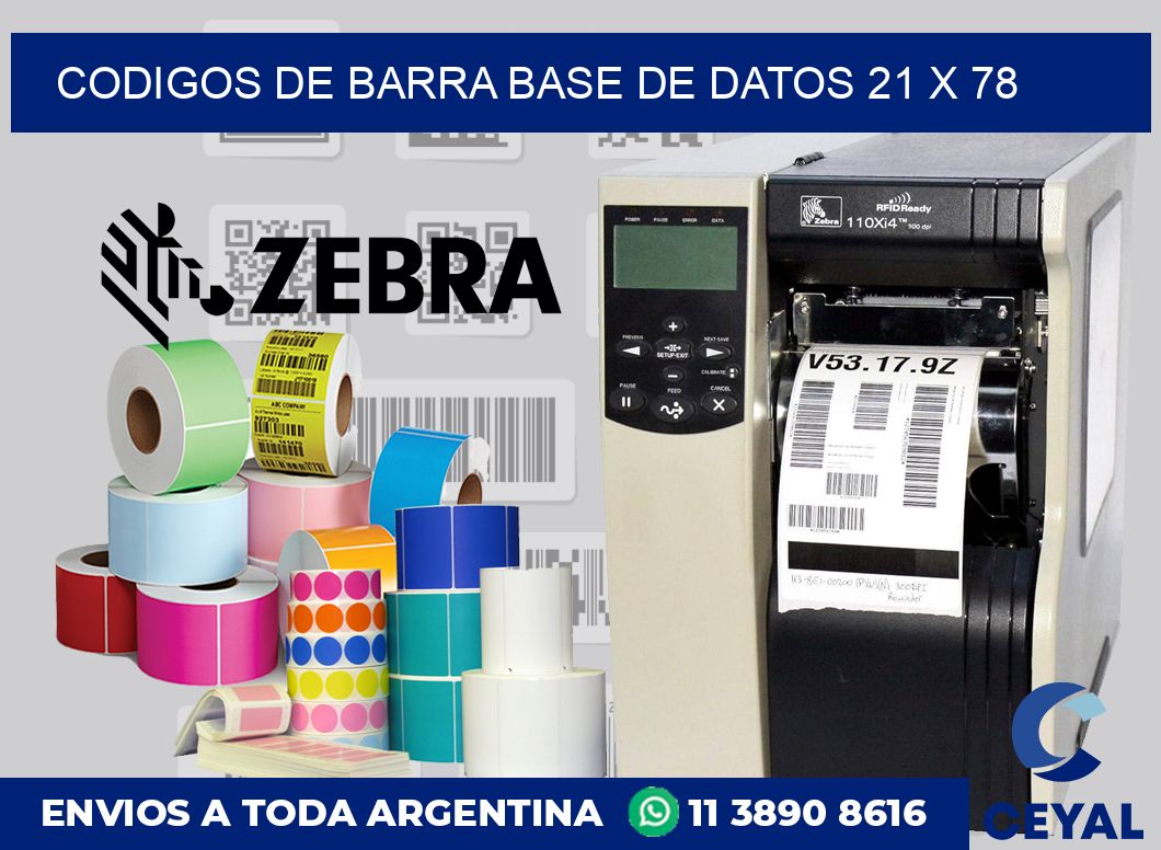 Codigos de barra base de datos 21 x 78