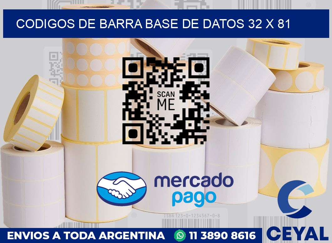 Codigos de barra base de datos 32 x 81