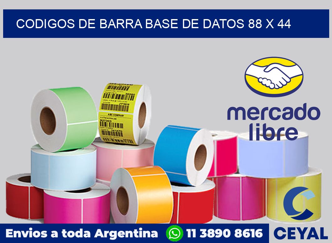 Codigos de barra base de datos 88 x 44