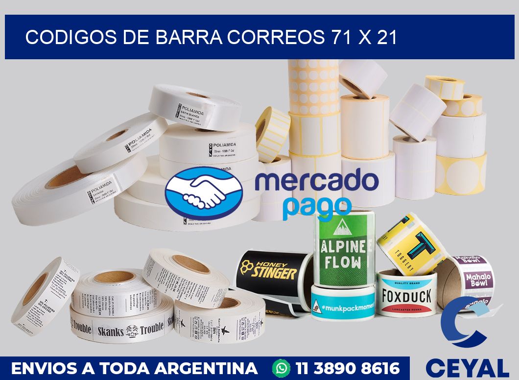 Codigos de barra correos 71 x 21