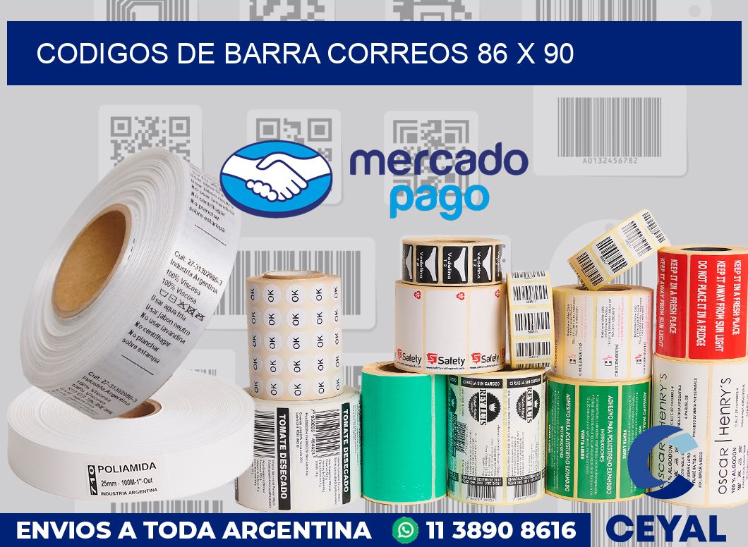 Codigos de barra correos 86 x 90