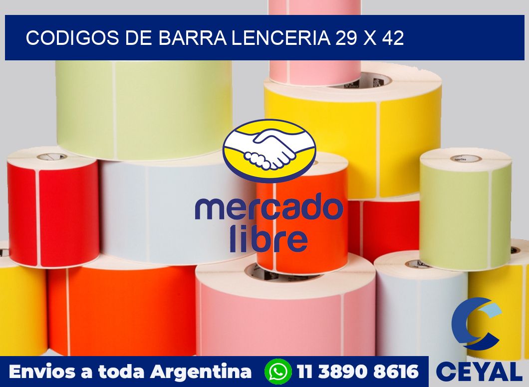 Codigos de barra lenceria 29 x 42