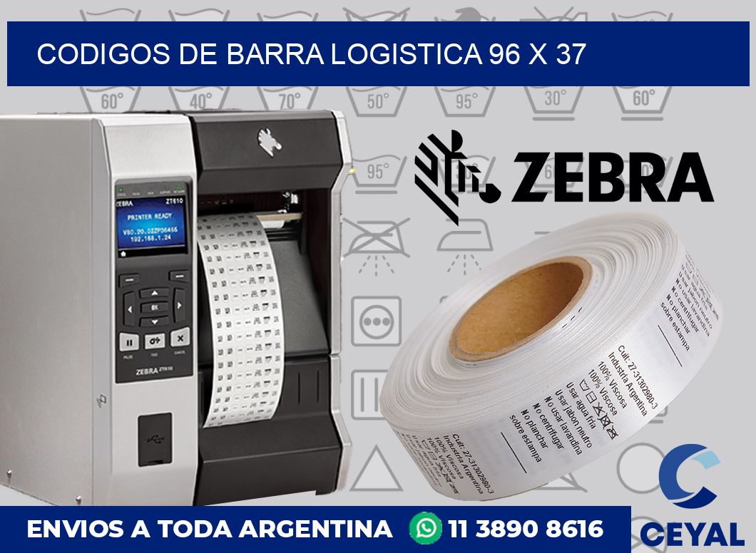 Codigos de barra logistica 96 x 37