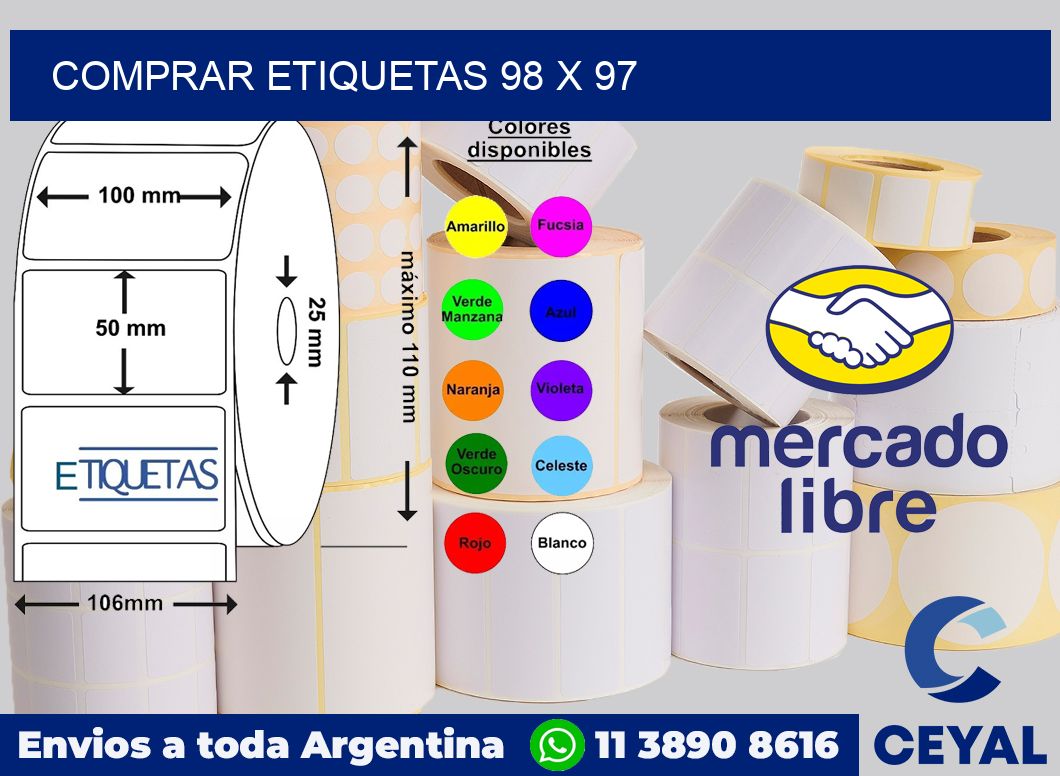 Comprar etiquetas 98 x 97