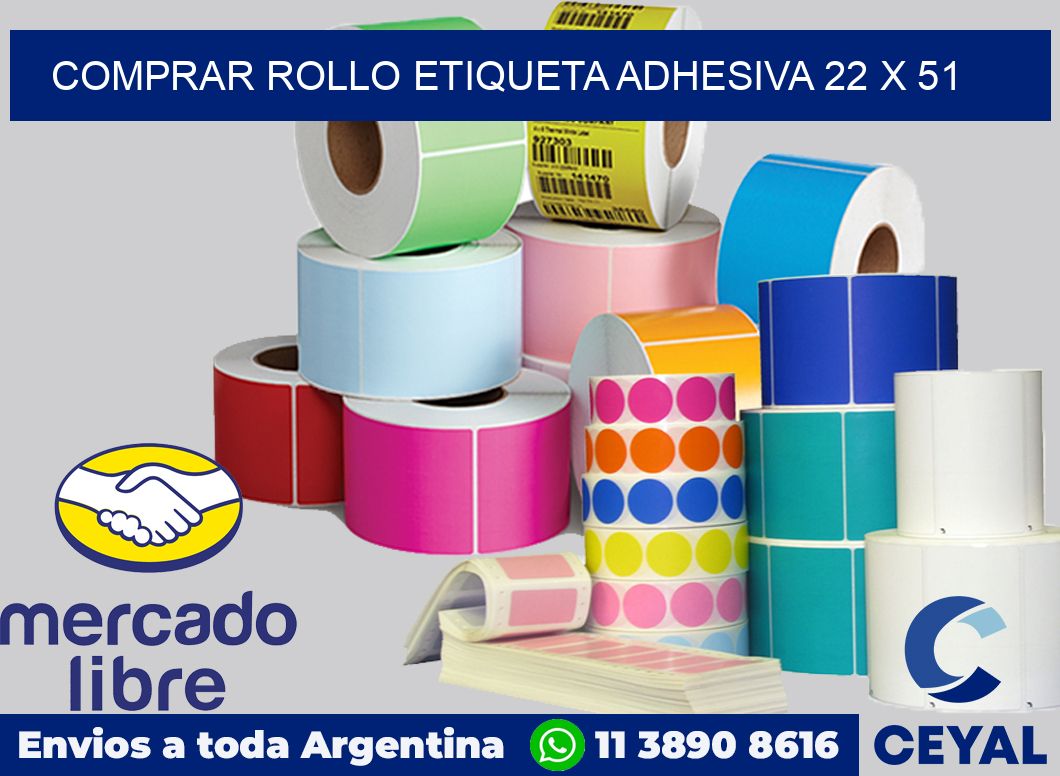 Comprar rollo etiqueta adhesiva 22 x 51